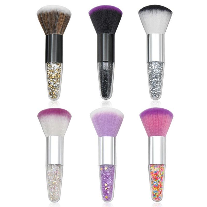 

Makeup Brushes Crystal Diamond Granule Transparent Handle Blush Brush Colorful Nail Art Dust Remover Cleaner Shiny