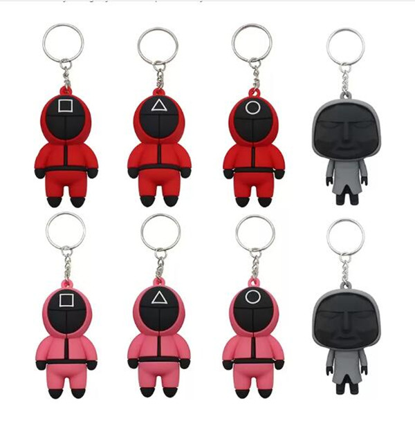 

Squid Game Keychain Soldier Spopular Series Are Still Missing Your KeychainS 3d Mini Doll Figurine Key Ring Car Backpack Pendant