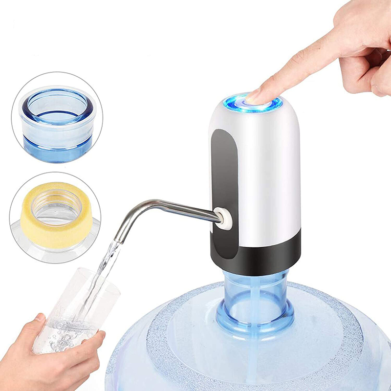 Home Gadgets Water Bottle Pump Mini Barreled Electric Hand Press Water Pumps USB Charge Automatic Portable Drink Water Dispenser-image-691369204