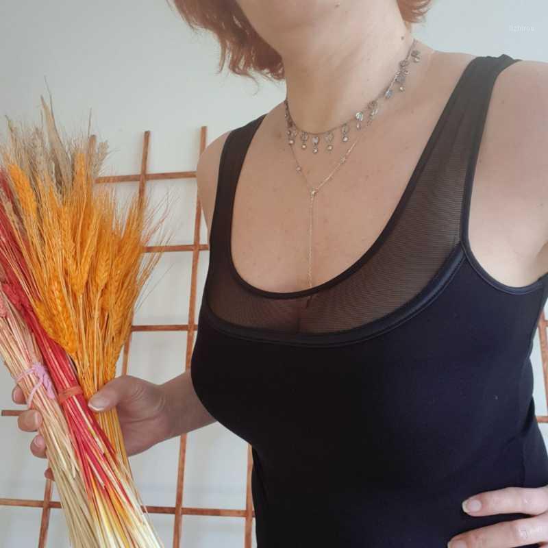 

Camisoles & Tanks With Thick Straps Tulle Cotton Undershirt Modal Slim Stretchy Elegant Aesthetic Fashion Underwear Daily Casual, Black