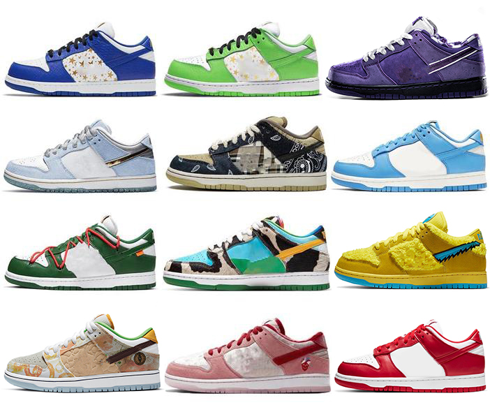 

2021 Authentic Dunk Shoes Street Hawker Sup Coast Hyper Blue Black White Sean Cliver Travis Scott SB StrangeLove Low Chunky Dunky Men Women