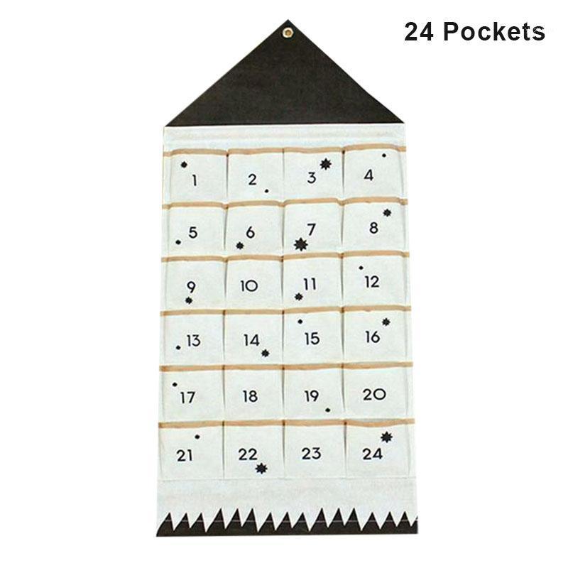 

Storage Bags Economical 16/24 Pockets Calendar Bag Wall Hanging Alphanumeric Canvas Portable Ds99