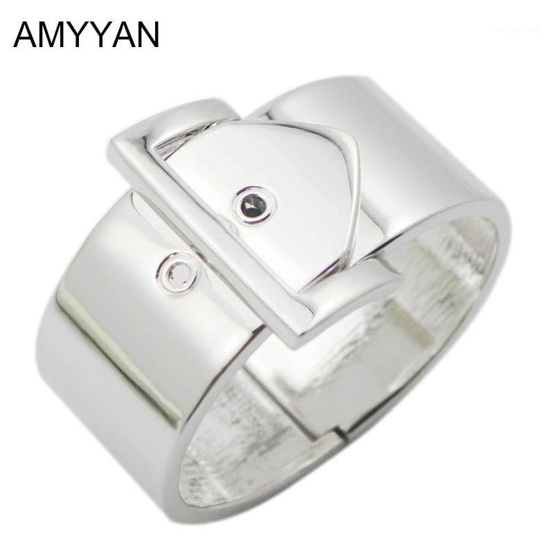 

Fashion Unique Exaggerated Alloy Steel Color Bracelet Bangles Jewelry Buckle Belt Bangle