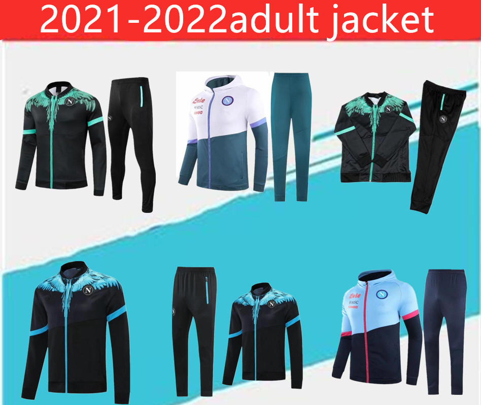 

2021-2022 Napoli trackSuit Hamsik Insigne Callejon Zielinski SSC Naples long zipper jacket set Soccer veste suit, Blue