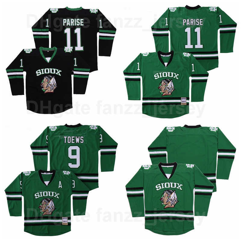 

Movie Ice Hockey College 11 Zach Parise Jersey BLank North Dakota Fighting Sioux 9 Jonathan Toews University All Stitched Green Black Team Color High Quality