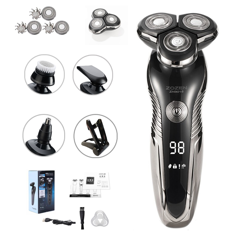 

Zozen Electric Shaver Barbeador Mens Razor Shaving Machine 3 Blades Portable Beard Trimmer Cutting for Side