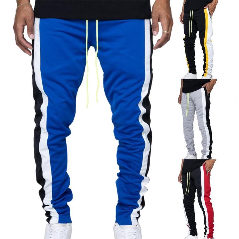 

Men's Pants Trendy Men Trousers All Match Activewear Skinny Zipper Pockets Sweatpants, Black