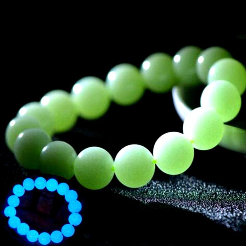

Beaded, Strands 2021Unique Luminous Beads Bracelets Men Fluorescent Stone Pearl Night Light Jewelry Glow In The Dark Bracelet For Women Puls