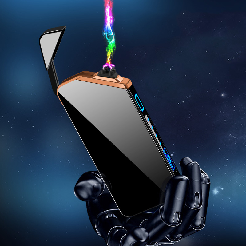 Windproof Dual ARC Electric Lighter USB Rechargeable Plasma Cigarette Lighte Flameless Smoking Lighter Gadgets for Men Gift Promotion-image-725727292