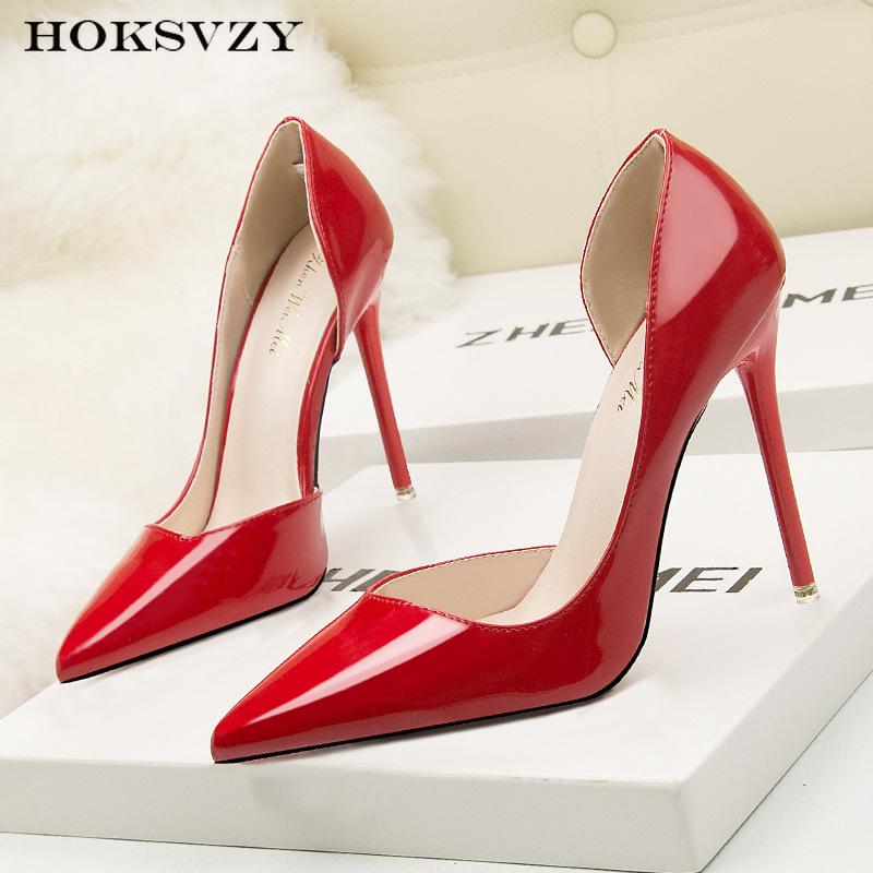 

Sexy OL Professional Women's High Heels Fashion Stiletto Heel Shallow Mouth Pointed Side Hollow Shoes ZWM Sandals, Black