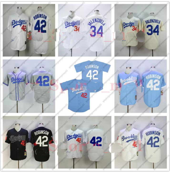 

Good Quality Men Women kids 42 Jackie Robinson Jersey 34 Fernando Valenzuela 1955 1963 Vintage Baseball Jerseys Cooll Breathable Size S-3XL, Colour 5