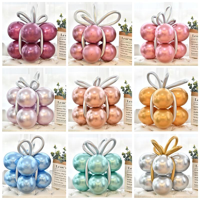 

Party Decoration Rose Gold Gift Box Shape Metal Balloons Metallic Magic Strip Balloon Happy Birthday Baby Shower Wedding Christmas Supplies