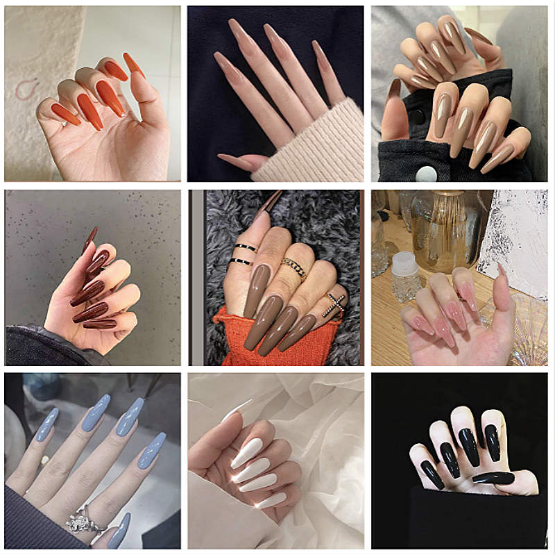 

Fashion False Nail Bars 24 Pcs Ballet Gourd Shape Fake Nails Patch for Women Girls Wholesale Manicure Tools, Customize