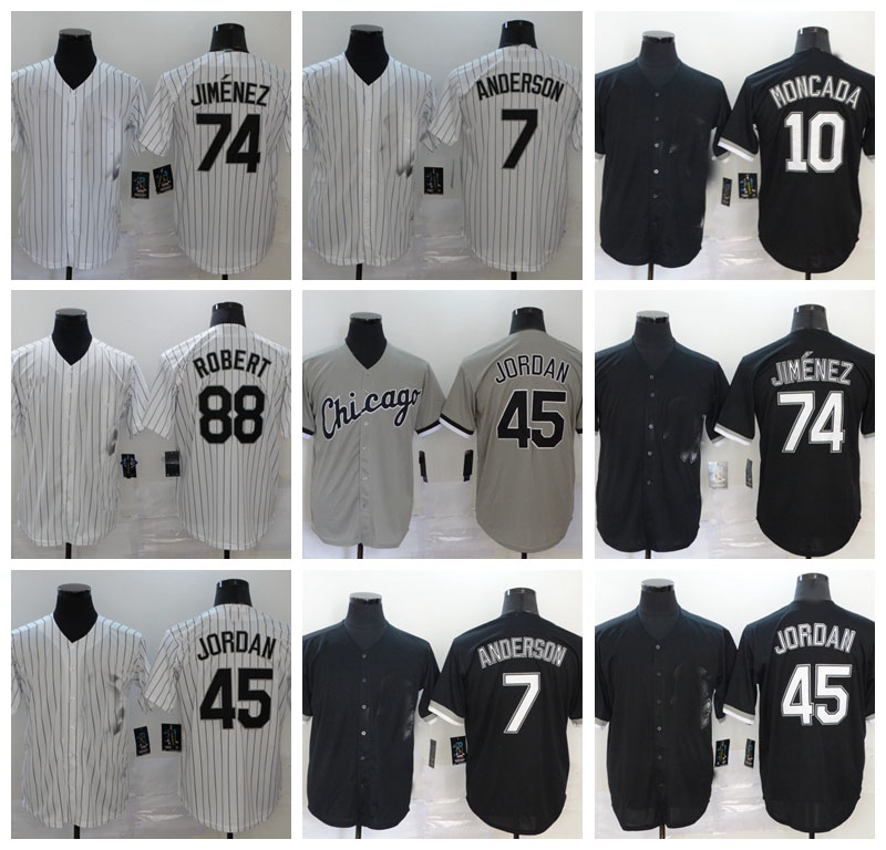 

Men Chicago White Baseball Jerseys 10 Yoan Moncada 74 Eloy Jimenez Jersey 7 Anderson Player women youth, Blue;black