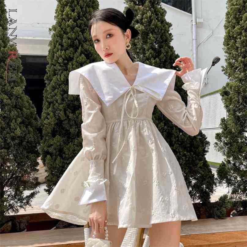 

Spring Summer Short Dress Long Sleeve Women Cute Dresses Ladies Elegant Streetwear Clothes 2D1557 210526, White