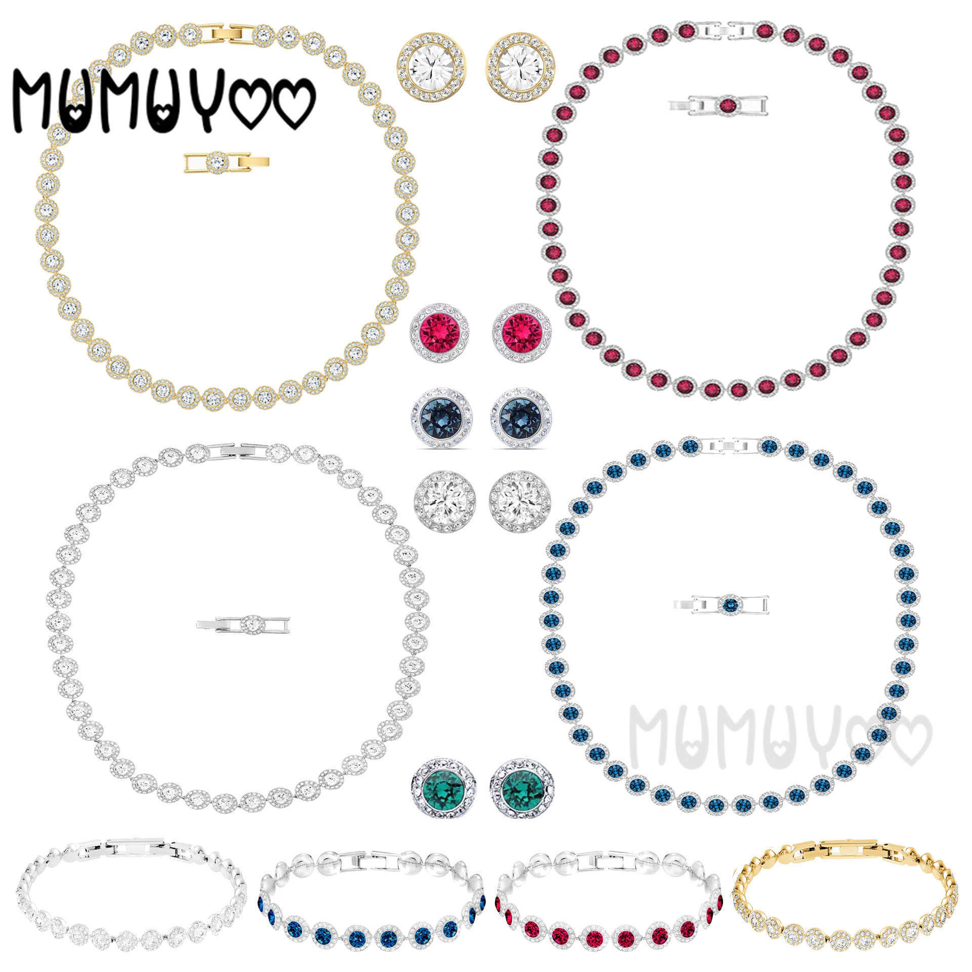 

Fashion SWA 1:1 ANGELIC NECKLACE Charming Round Decoration Golden Necklace Women Trend Romantic Luxury Jewelry Gifts