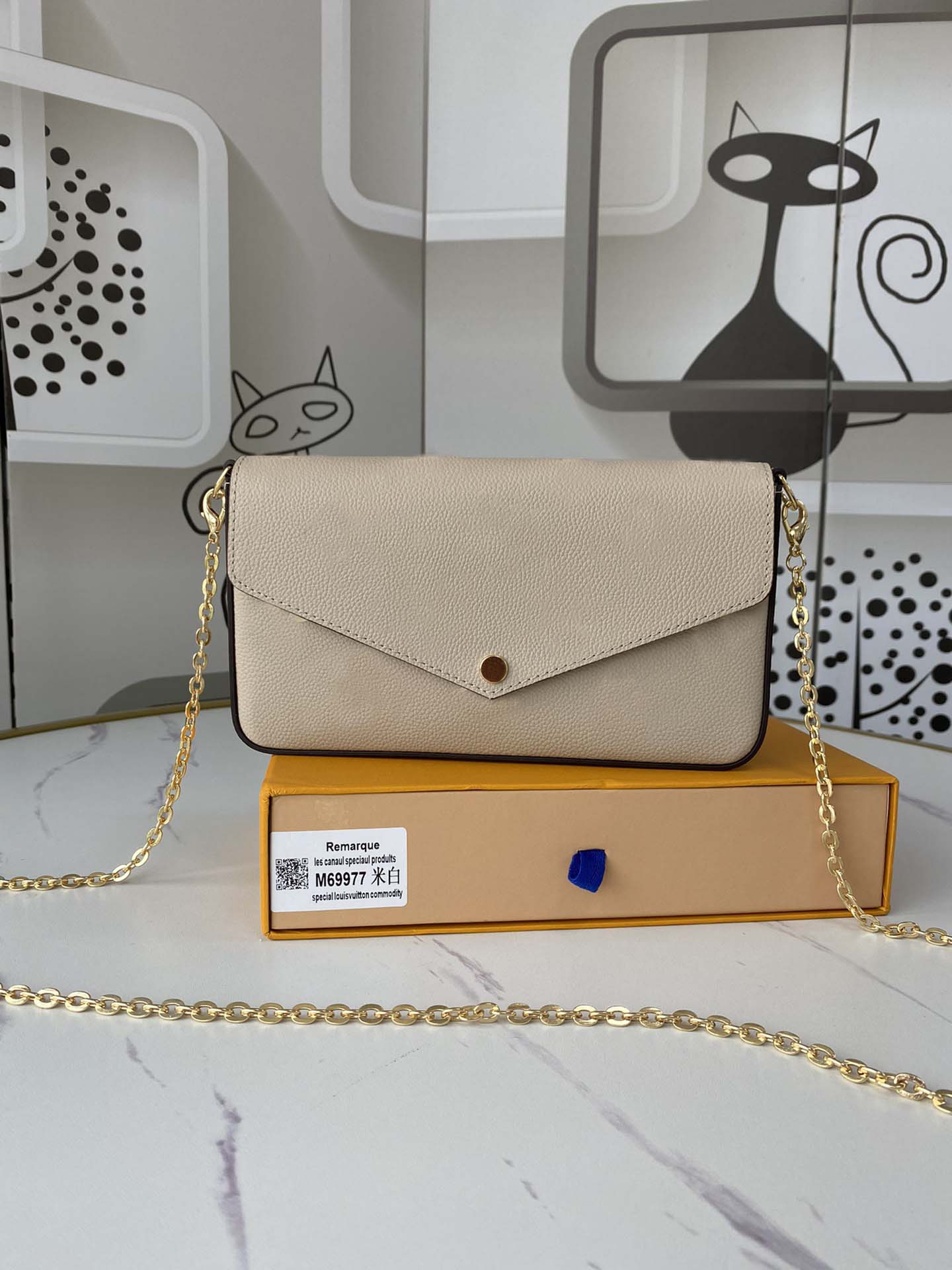 

3 pcs/set favorite multi pochette accessories women Crossbody Purse Messenger bags Handbags Flowers shoulder lady Leather purse with box 69977 21x12x3cm, Customize
