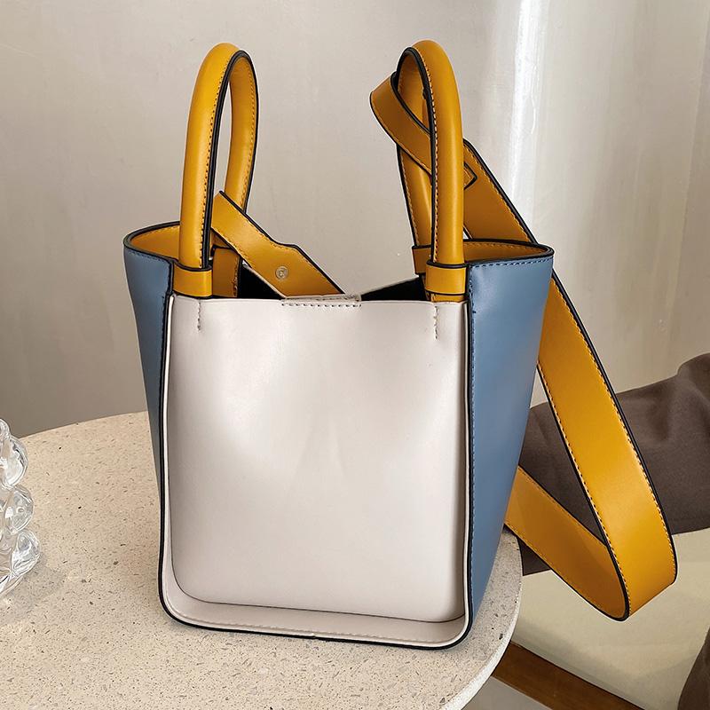 

Evening Bags Small Bucket Shoulder For Women Panelled Tote Crossbody Ladies Trending Designer Messenger Bag Simple Vintage Handbags