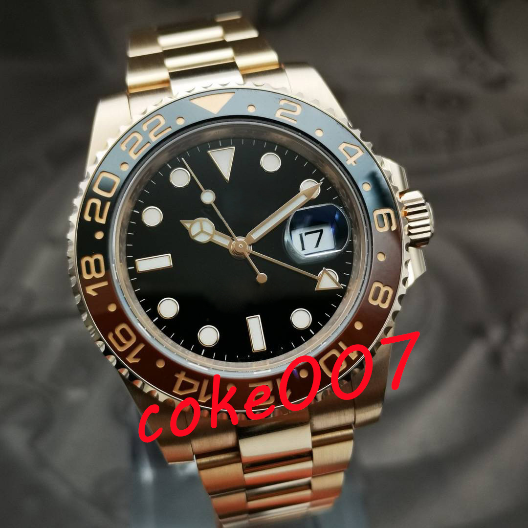 

A brand-new mens watch 126715chnr GMT 18k Rose Gold Root Beer Never Worn 3186 Mechanical (Automatic) 3285 Wristwatch, Black