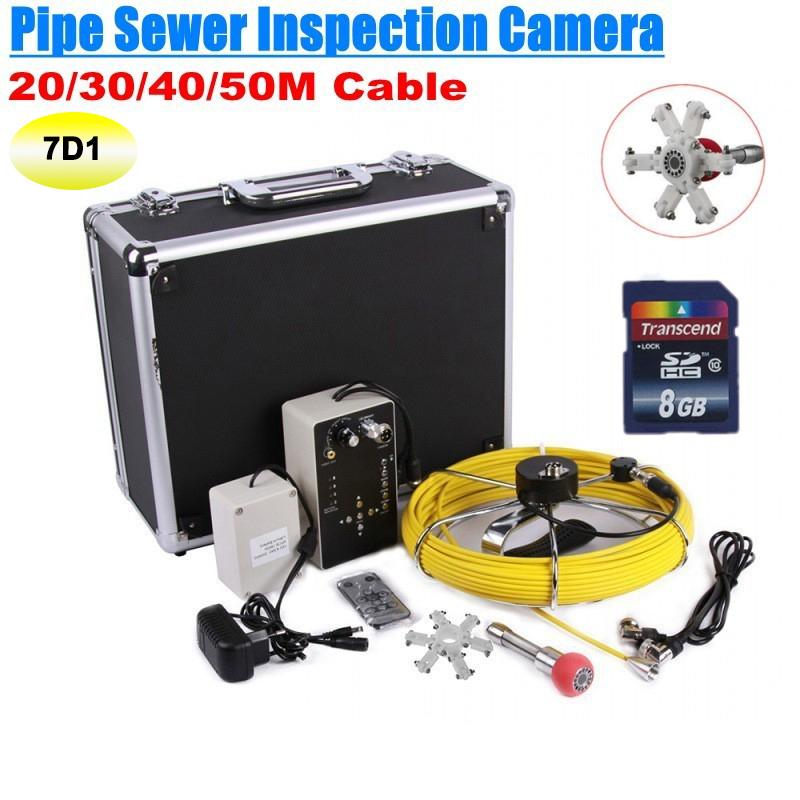 

Cameras Diameter 23mm Pipe Sewer Sewage Inspection Camera System 7"TFT Monitor 20/30/40/50M Cable Industrial Pipeline Endoscope