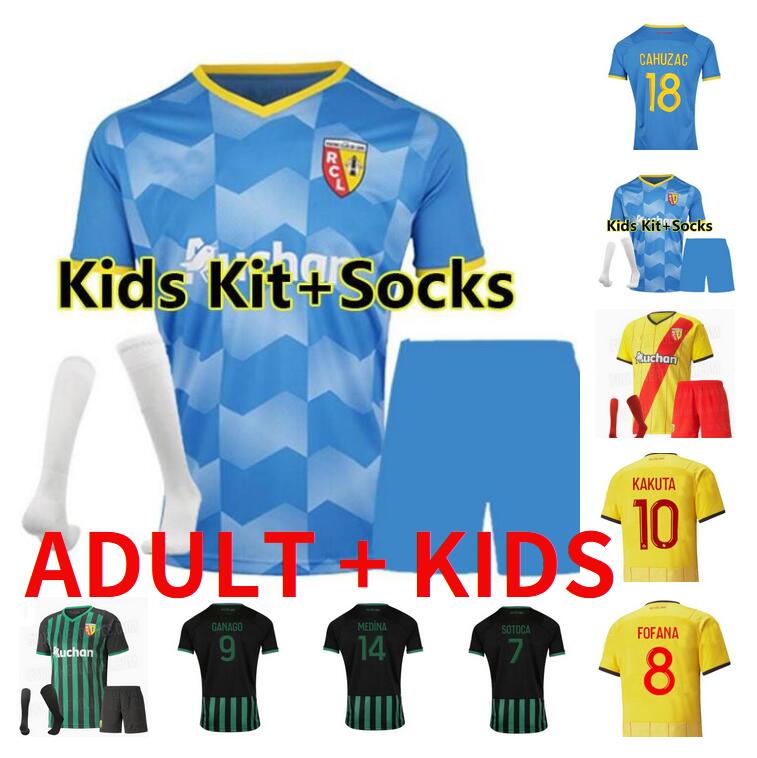

22 23 maillot Lens RC soccer jerseys GANAGO GRADIT FORTES CAHUZAC PEREZ 2022 2023 LENS MAURICIO KAKUTA Equipment jersey ADULT KIDS kit socks full sets Football Shirts