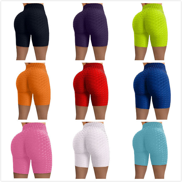 

Short Pants Lulu Legging Jacquard Dressing Bubble Yoga Pants Sports Fitness Hip Sampling Water Ink Shorts Legging, Black