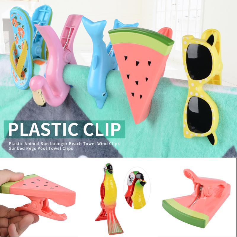 

Clothing & Wardrobe Storage Plastic Beach Towels Clips For Sunbeds Sun Lounger Animal Decorative Clothes Pegs Pins Large Size Drying Racks R