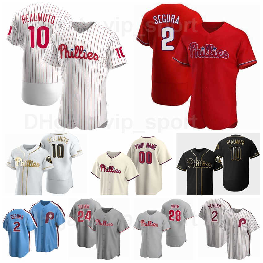 

2 Jean Segura Jersey Baseball 28 Alec Bohm 8 Jeff Mathis 24 Roman Quinn 10 JT Realmuto 85 Luke Williams Custom Name Number, Men cool base
