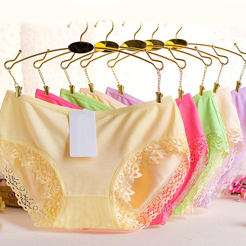 

Women's Panties 1Pcs Fashion Women Casual Sexy Lace Lingerie Mid-waist Breathable Briefs Solid Color Skin-Friendly Ladies Underpants, Black;pink