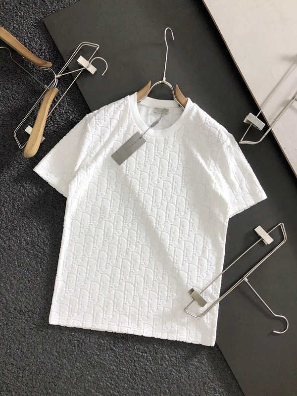 

dark Lambertio alphabet new short embossed sleeve full jacquard men's and women's fashion half sleeve T-shirt fashion