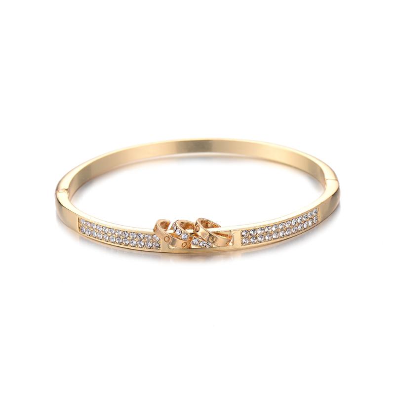 

Bangle Design Brand Crystal Bangles Bracelets Fashion Bling Pave Rhinestone Zinc Alloy Charm Jewelry For Women Gifts Silver Gold Color