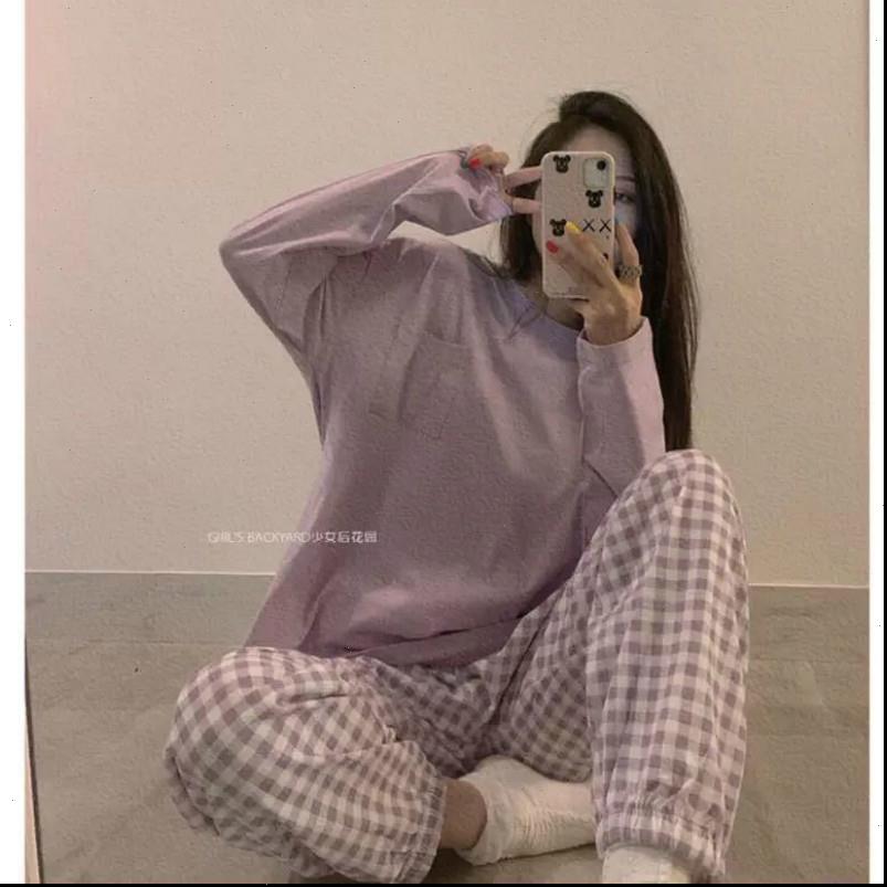 

pajamas girls sleep women sleepwear plaid pants home clothes loungewear pijamas femme, Black;red