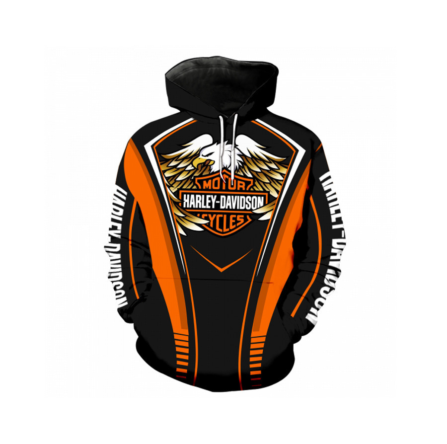 

printing Harley Motorcycle men's digital Hoodie hoodies sweater, Black