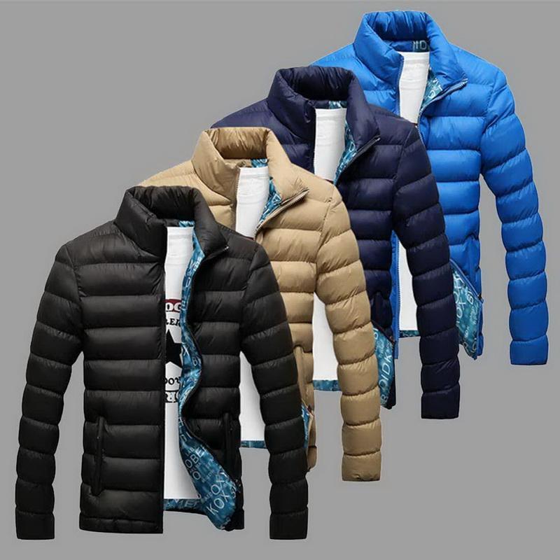 

Men's Down & Parkas Brand Men cheetah Parka Cotton Padded Winter Jacket Mens Warm Jackets Male Solid Stand Collar Zipper Thick Coa, Black