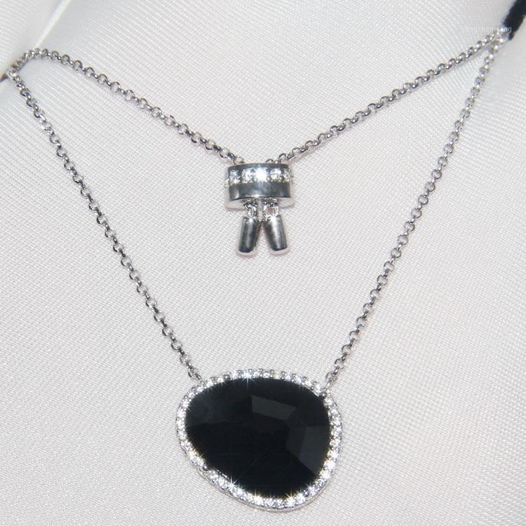 

Chains 925 Sterling Silver Natural White Mother Of Pearl Pendant Romantic Geometric Shell Oval Choker Necklace Wedding Party Jewelry
