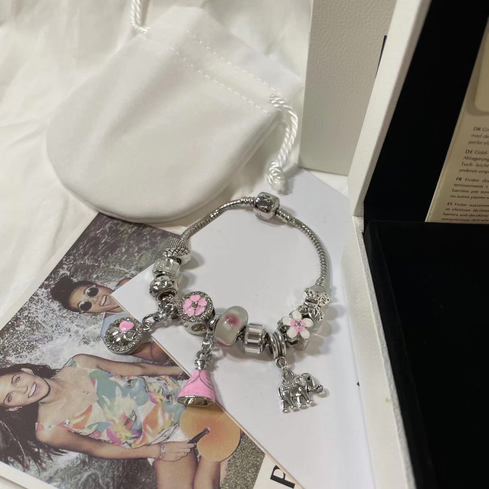 

Pan Luxury Love Bracelet Designer Jewelry Bracelets Strands Beaded Snake Chai Brand Charm Alloy Diamond Original Box gift