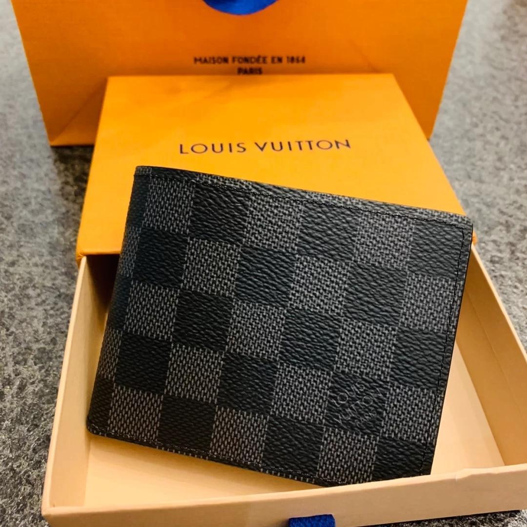 

lv LOUIS BAG VITTON Paris plaid style mens wallet fashion men purse special canvas multiple short small bifold wallets, Red;black