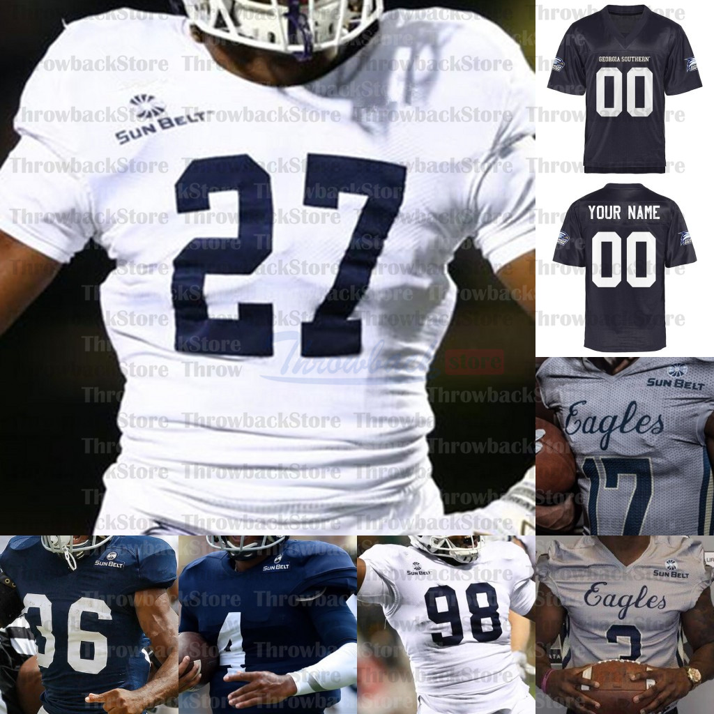 

Custom Georgia Southern College Football Jerseys Shai Werts J.D. King Wesley Kennedy III Beau Johnson Khaleb, White