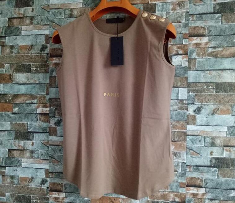 

Fashion Womens Designer T Shirts Summer Women High Quality Clothing Top Short Sleeve Sleeveless For Female Size -L, Red