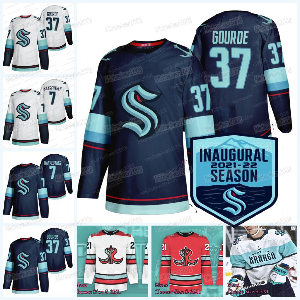 

Matthew Beniers Seattle Kraken 2021-22 Inaugural Season Jersey Yanni Gourde Mark Giordano Brandon Tanev Eberle Colin Blackwell Jeremy Lauzon Chris Driedger, Women