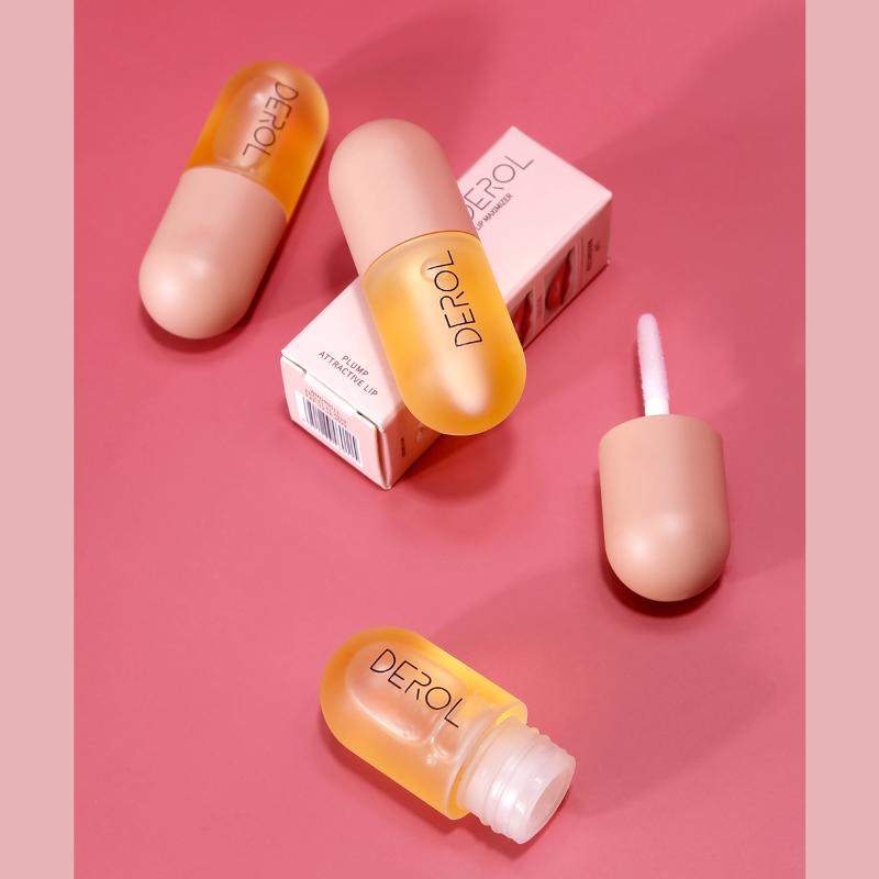 

Lip Gloss DEROL Instant Volumising Lips Plumper Long-lasting Moisturizing Nursing Oil Reduce Fine Lines Plump Serum, 01