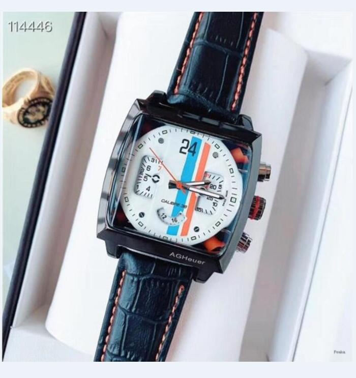 

2021 Mens TAG HEUER Watches Top Brand Luxury Watch Men Tonneau Automatic Tourbillon Business Mechanical Wristwatch for Man Wristwatches, Slivery;brown
