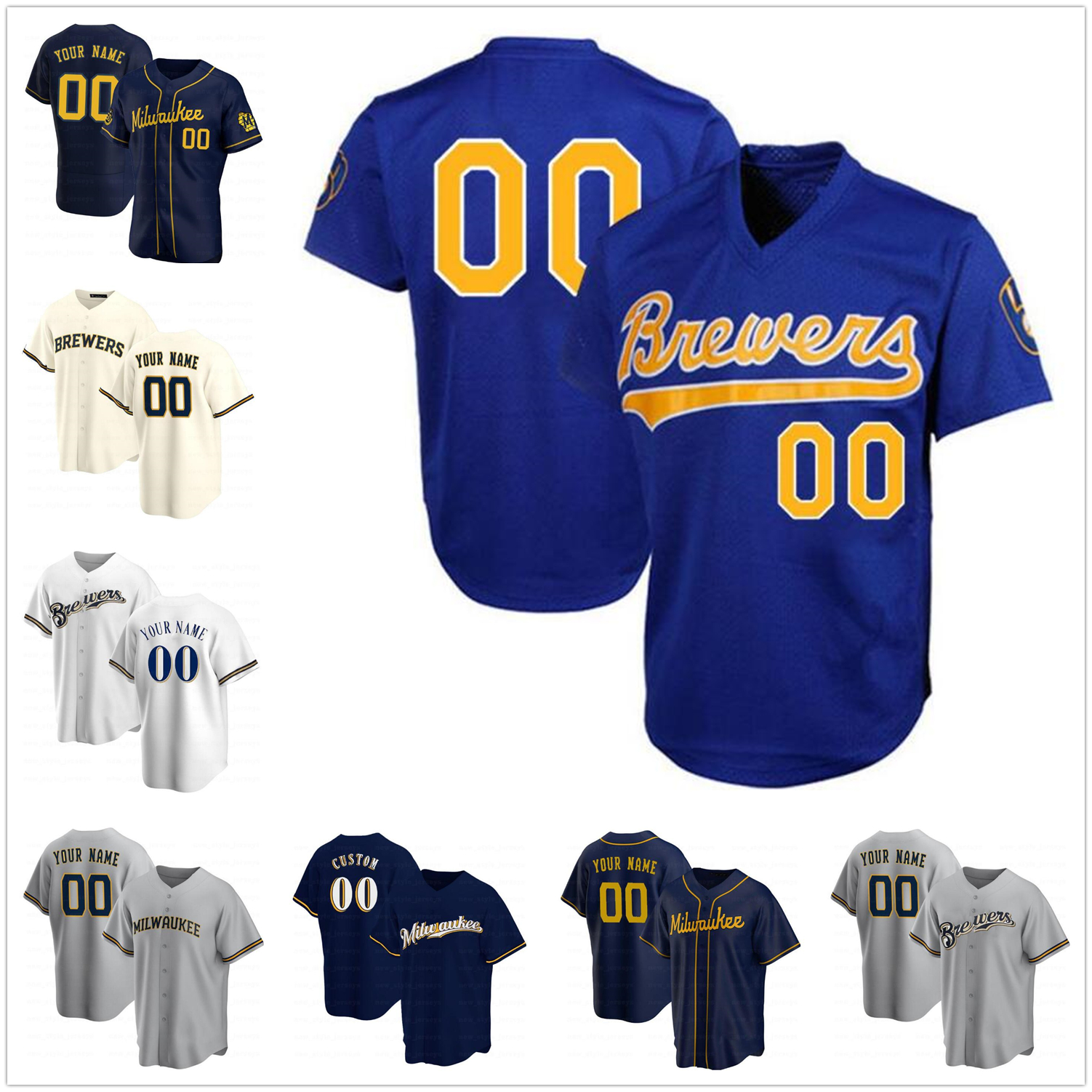 

Daniel Vogelbach Milwaukee 22 Christian Yelich Baseball Jerseys TRAVIS SHAW Robin Yount Brewers Keston Hiura Max Mathias Urias, As pics