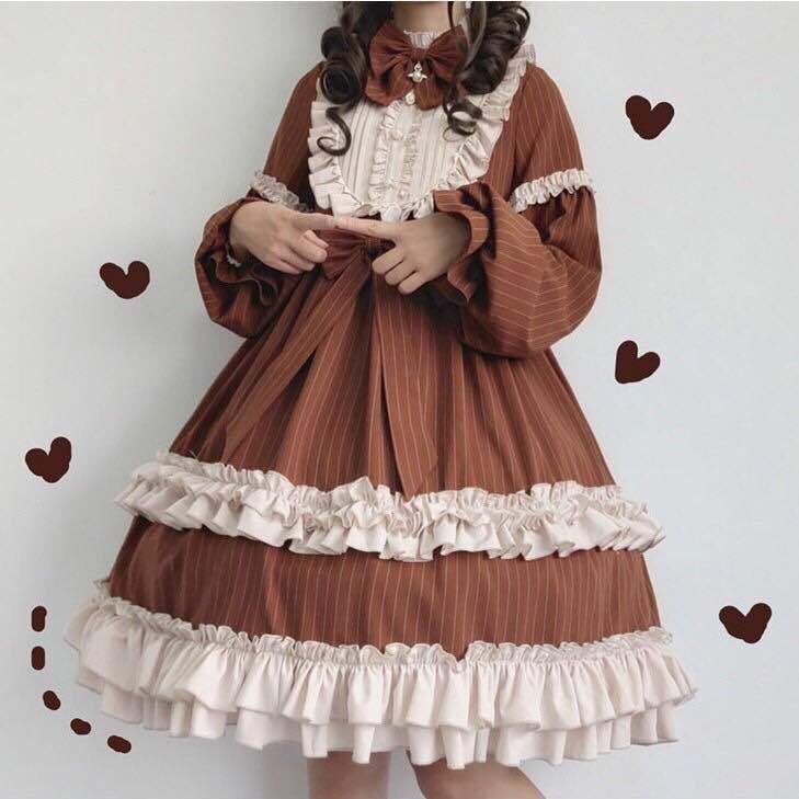 

magogo sweet lolita vintage dress women long sleeve costume dress kawaii loose new cute japanese dress for girls, Black;gray