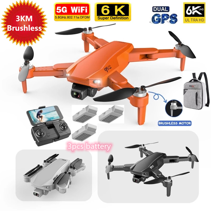 

6K Dual Camera 5G GPS Optical Flow Brushless Motor Smart Follw Me RC Drone 3KM Gesture Shoot Vedio GPS Location 6K ESC Aircraft, Foam box 1battery1