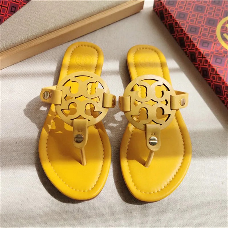 

Designer Tb Sandals for Women Gilr 2021 Summer Beach Sandal Casual Leather Slippers Ladies Comfort Walking Shoes, Black