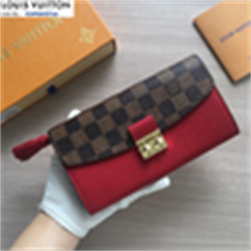 

wallet wallets holders fringe long brand red women real leather long designer chain wallet pouches key card luxury phone m60207 cases purse, Red;black