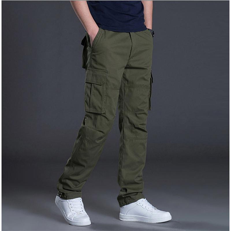 QNPQYX New Spring Autumn Cargo Pants streetwear hip hop pants Casual Mens Baggy Regular Cotton Trousers Male Combat Tactical Pants Multi Pockets