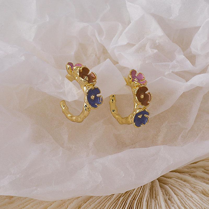 Stud Vintage Elegant Flower Earring Fashion Jewelry Accessories 2021 Summer Female Gift-image-703134155