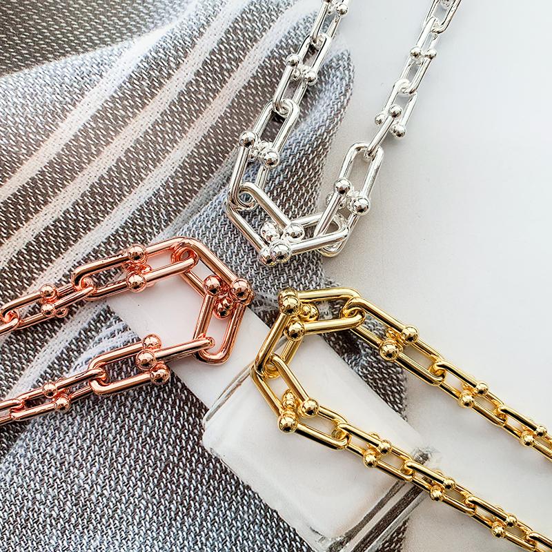 

Chains TF 925 Sterling Silver Necklace High Quality Customized Fashion Charming Small U Shaped Couple Gift With Logo Wedding